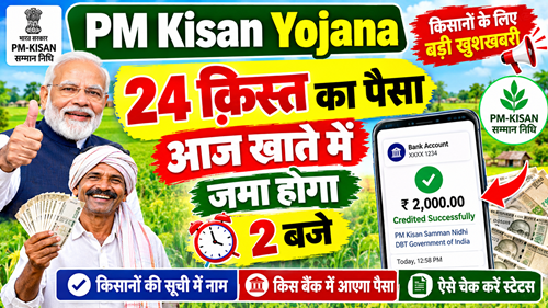 PM Kisan 24 Kist Paise